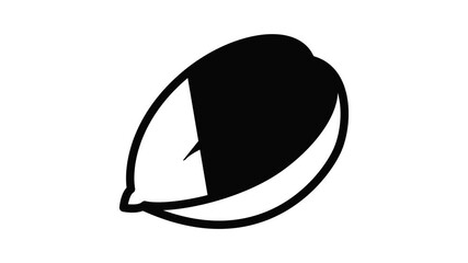 Poster - Half peanut icon animation outline best object on white background