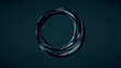 © Jacqueline Weber - Abstract Organic Fluid Metal Shape solo | 3D Render Illustration | Dark Green Background