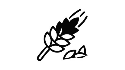 Poster - Wheat plant icon animation outline best object on white background