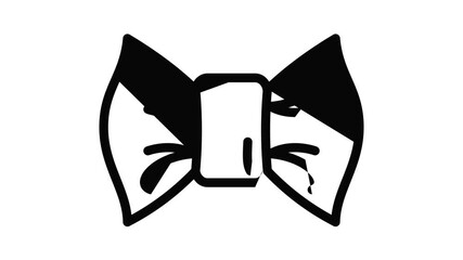 Poster - Bow tie icon animation outline best object on white background