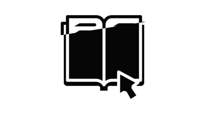 Poster - Read online icon animation outline best object on white background