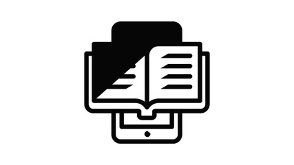 Poster - Read smartphone book icon animation outline best object on white background