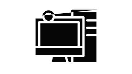 Poster - Personal computer icon animation outline best object on white background