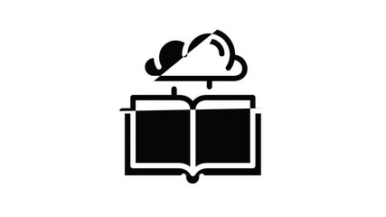 Poster - Cloud book icon animation outline best object on white background