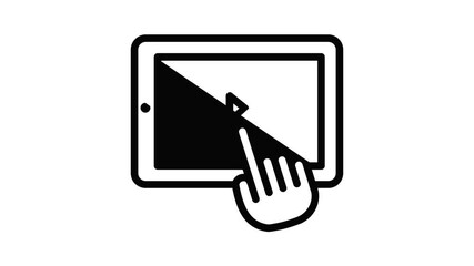 Poster - Video clip tablet icon animation outline best object on white background