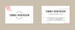 Modern creative and clean business card template.Trend style with paint strokes of beige and pink colors. 