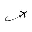 © Віталій Баріда - Airplane fly icon. Plane flying with line. Travel transportation concept. Vector illustration isolated on white.