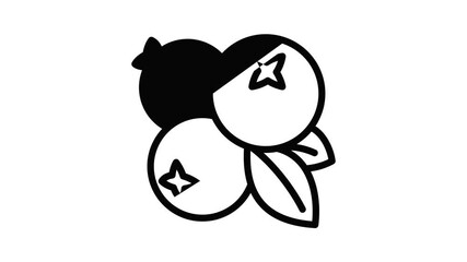 Poster - Bilberry icon animation outline best object on white background