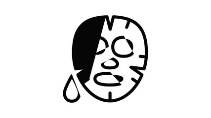 Poster - Aloe vera mask icon animation outline best object on white background