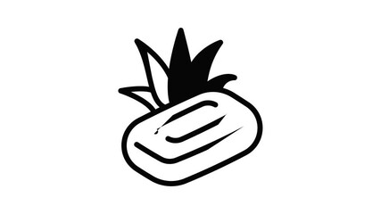 Poster - Aloe vera soap icon animation outline best object on white background