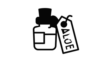 Poster - Aloe dropper icon animation outline best object on white background