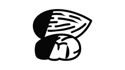 Poster - Bio almond icon animation outline best object on white background