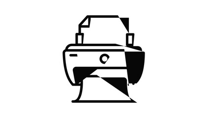 Poster - Home printer icon animation outline best object on white background