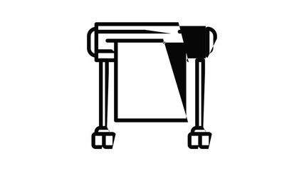 Poster - Plotter icon animation outline best object on white background
