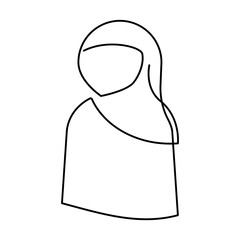 Wall Mural - Muslim woman. Ramadan karim. Arabic culture. Continuous line icons. Islamic people, philosophy and traditions. Linear style symbols isolated on white. Head cover