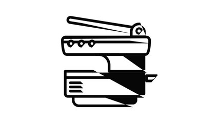 Poster - Multifunction printer icon animation outline best object on white background