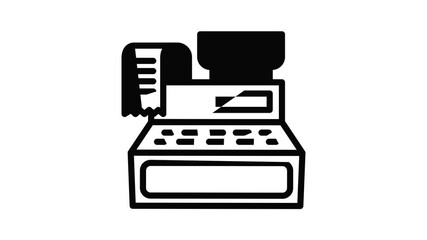 Poster - Cashier machine icon animation outline best object on white background