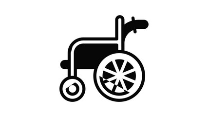 Poster - Wheelchair icon animation outline best object on white background