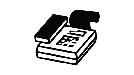 Poster - Fax icon animation outline best object on white background