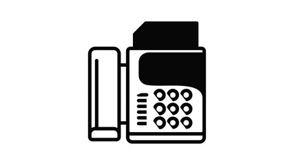 Poster - Office fax icon animation outline best object on white background