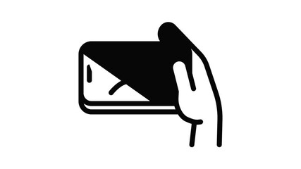 Poster - Hand selfie icon animation outline best object on white background