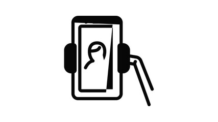 Poster - Video selfie icon animation outline best object on white background