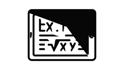 Poster - School tablet icon animation outline best object on white background
