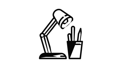 Poster - Desktop lamp icon animation outline best object on white background