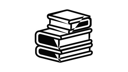 Poster - Stack of books icon animation outline best object on white background