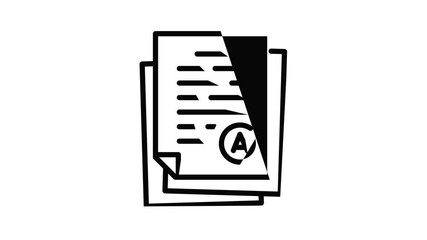 Poster - Evaluated test paper icon animation outline best object on white background