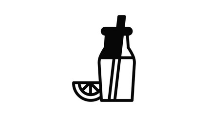 Poster - Orange juice bottle icon animation outline best object on white background