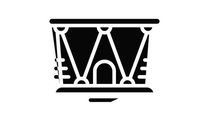 Poster - Arena building icon animation outline best object on white background