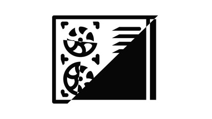 Poster - Commercial conditioner icon animation outline best object on white background