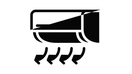 Poster - Conditioner air direction icon animation outline best object on white background