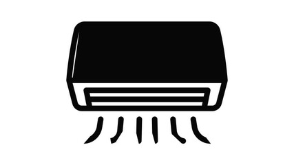 Poster - Working room conditioner icon animation outline best object on white background