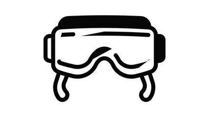 Poster - Vr goggles icon animation outline best object on white background