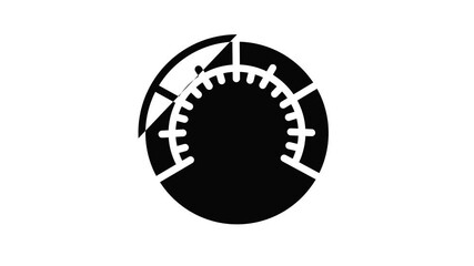 Poster - High speedometer icon animation outline best object on white background