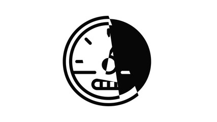 Poster - Speedometer indicator icon animation outline best object on white background