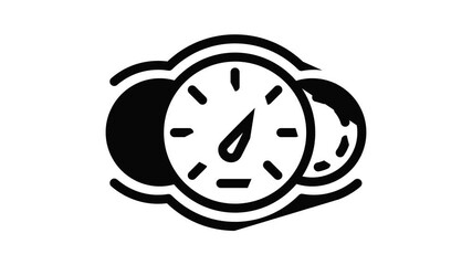 Poster - Car speedometer icon animation outline best object on white background