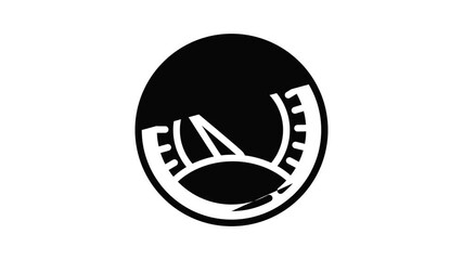 Poster - Classic speedometer icon animation outline best object on white background