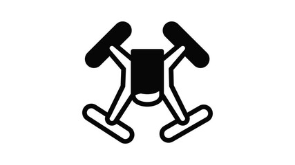Poster - Drone icon animation outline best object on white background