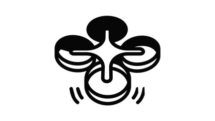 Poster - Quadcopter icon animation outline best object on white background