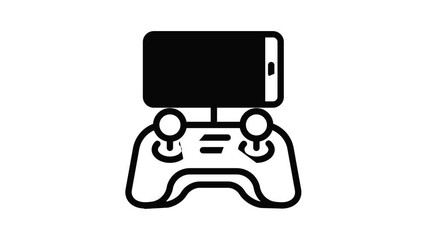 Poster - Phone drone control icon animation outline best object on white background