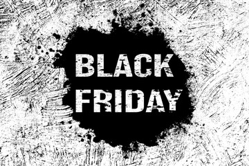 Poster - black banner on a white background with stains. Black Friday. holiday sale