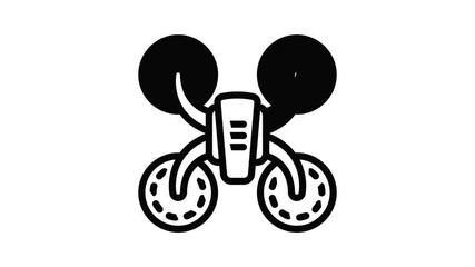 Poster - Aerial drone icon animation outline best object on white background