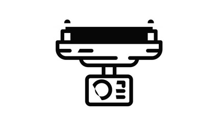 Poster - Professional drone camera icon animation outline best object on white background