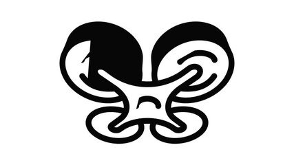 Poster - Plastic flying drone icon animation outline best object on white background