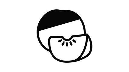 Poster - Peach icon animation outline best object on white background