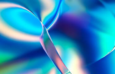 Aufkleber - Abstract geometric crystal background, iridescent texture, liquid. 3d rendering.