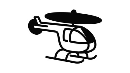 Poster - Toy helicopter icon animation outline best object on white background
